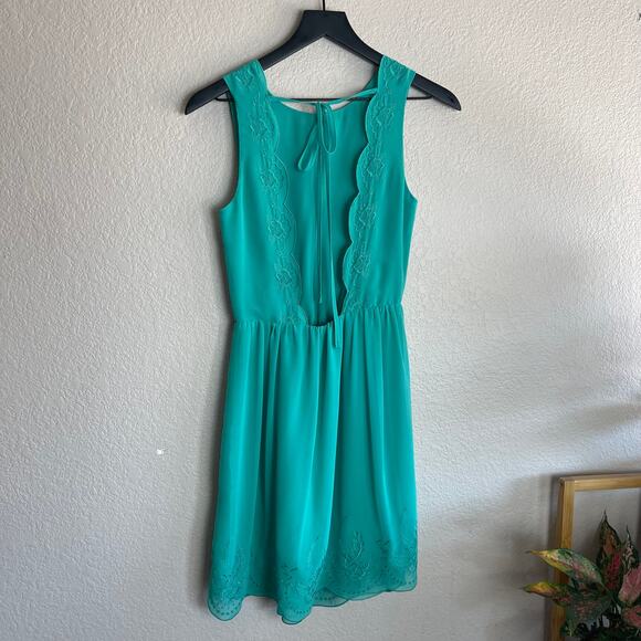 ASOS Green Babydoll Open Back Dress Size 2 - Picture 6 of 9